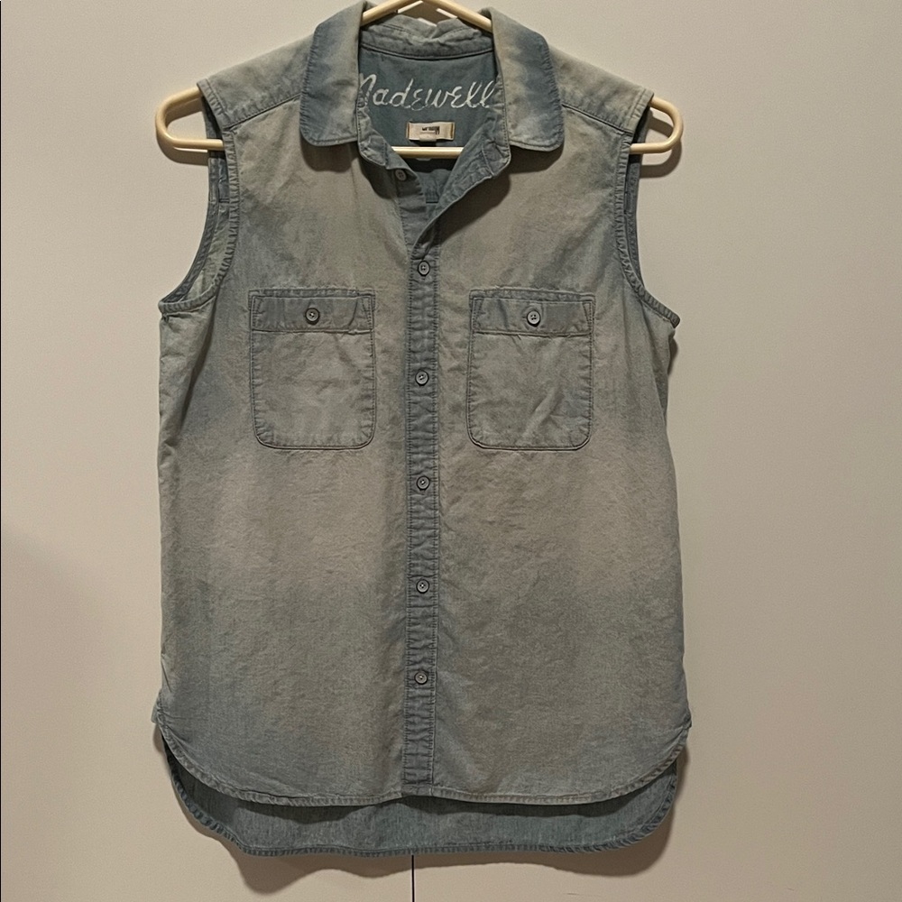 Madewell Distressed Denim Sleeveless Top